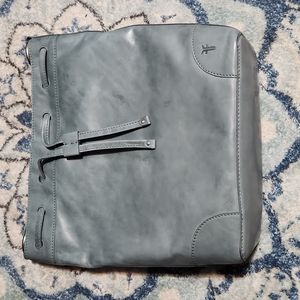 Frye Melissa Leather Drawstring Hobo Bag- Sky